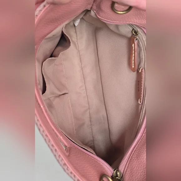 The Sak Linden Pebbled Leather Vintage Coral Handbag - Picture 10 of 15